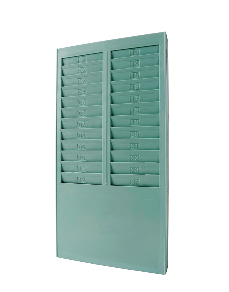 uPunch Time Card Rack, 24 Pockets, Gray - Image 5